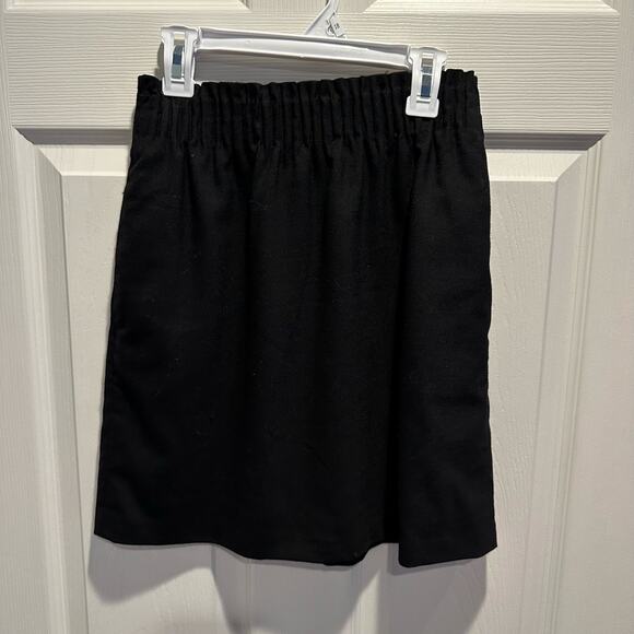 J Crew Size 00 Solid Black Paperbag Sidewalk Wool Blend Mini Skirt Pull On 95435 - Picture 5 of 14